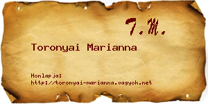 Toronyai Marianna névjegykártya